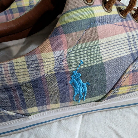 Polo Ralph Lauren Other - Vintage Preppy Polo by Ralph Lauren Vaughn Sneaker In Madras. Gently Loved.